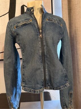 Polo by Ralph Lauren Vintage Denim Motorcycle Jacket Sz Small